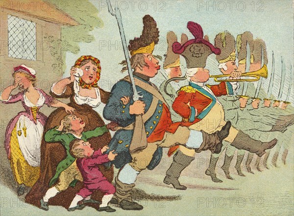 John Bull going to the Wars, c18th century, (1902). Artist: James Gilray