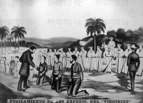 Execution of the Virginius crew members, (1873), 1920s. Artist: Unknown.