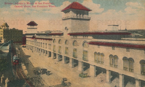 Habana: Aduana y Muelle de San Francisco. Custom House, San Francisco Wharf, Cuba, c1910. Artist: Unknown