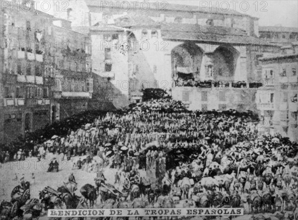 The blessing of the Spanish troops, (1890s), 1920s. Artist: Unknown.