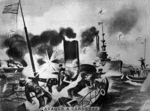 Attack of Cardenas, (1898), 1920s. Artist: Unknown