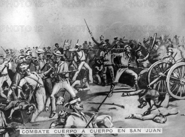 The combat of San Juan, (1898), 1920s. Artist: Unknown