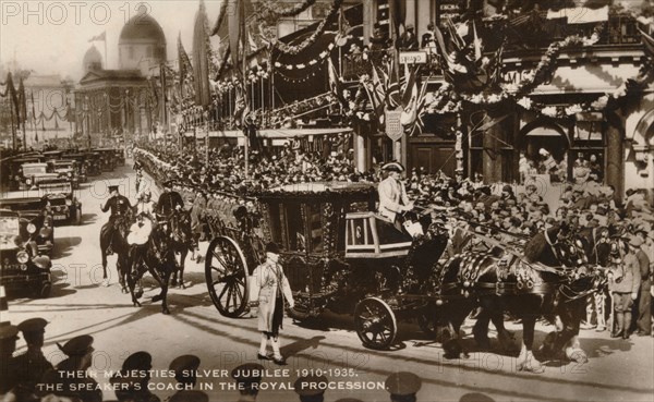 Their Majesties Silver Jubilee 1910-1935. The Speaker's Coach in the Royal Procession'. Artist: Unknown