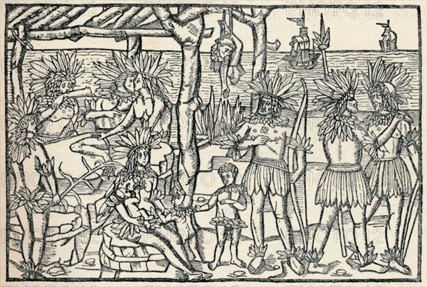 The First Representation of the People of the New World, (1505), 1912. Artist: Johann Froschauer