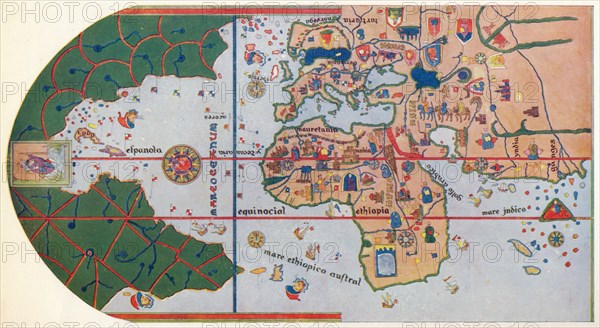 The First map to Show America, (1500) 1912. Artist: Unknown