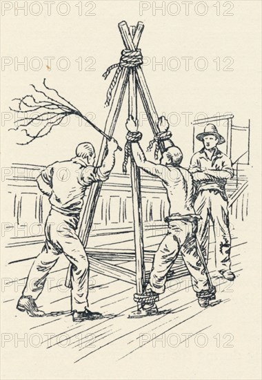 A convict being flogged with a cat-o-nine-tails, (1834), 1984. Artist: Unknown