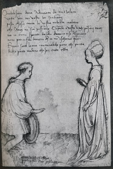 A Love Duet, (c15th century), 1925. Artist: Pisanello