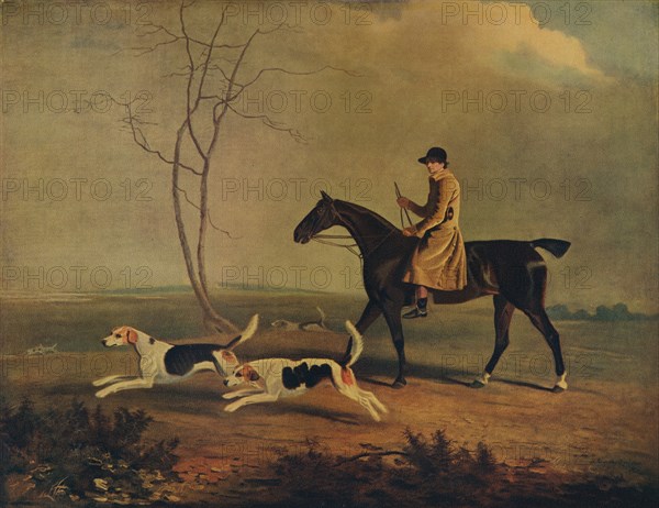 Tom Oldaker, Huntsman of the Berkley Hounds, on Pickle, with the hounds, (1800), 1929. Artist: Unknown