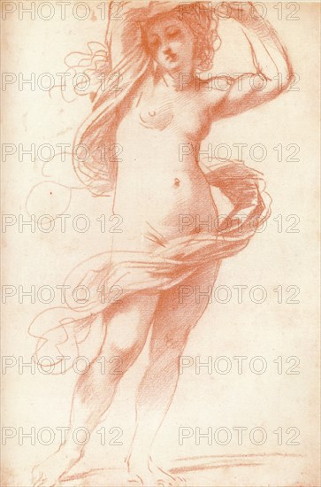 Standing Female Nude, (17th century), 1925. Artist: Unknown