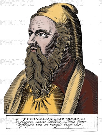 Pythagoras (c560 - 480 BC), Greek philosopher and scientist. Artist: Unknown