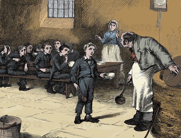 Scene from Oliver Twist by Charles Dickens, 1836. Artist: James Mahoney