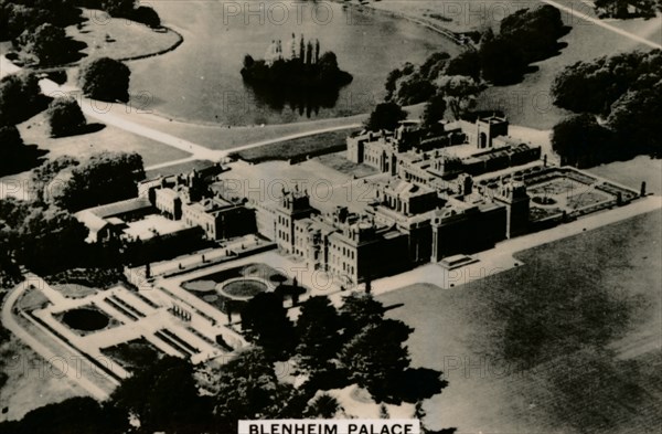 Aerial view of Blenheim Palace, 1939. Artist: Unknown