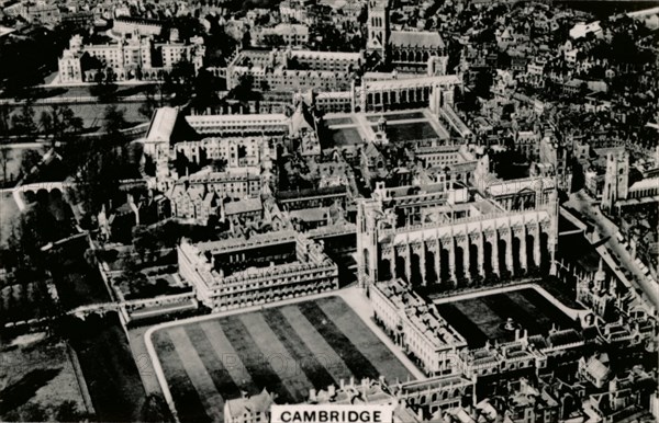 Aerial view of Cambridge, 1939. Artist: Unknown