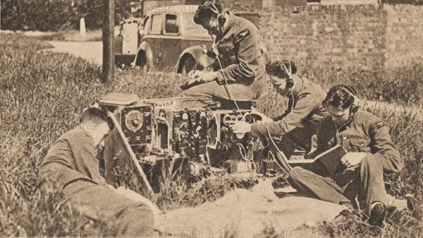 Wireless Operator Inside Latest Type of Training Machine, 1940. Artist: Unknown