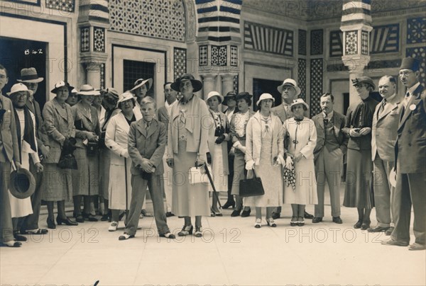 Tourists on an excursion from a cruise, possibly in Sidi Bou Said, Tunisia, 1936. Artist: Unknown
