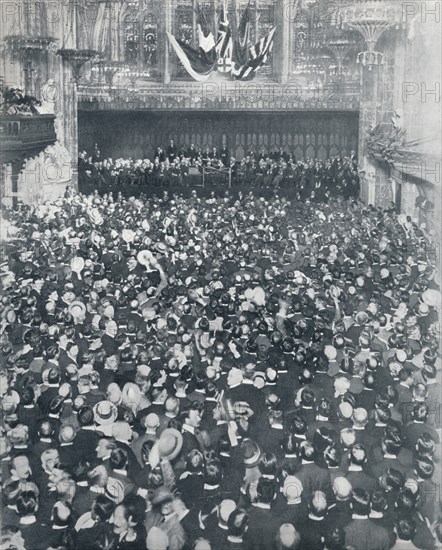 The Great Recruiting Meeting at the London Guildhall, 1914. Artist: Unknown