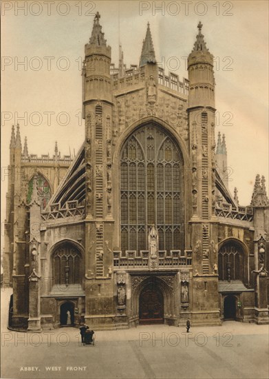 Bath Abbey, West front, c1925. Creator: Unknown.