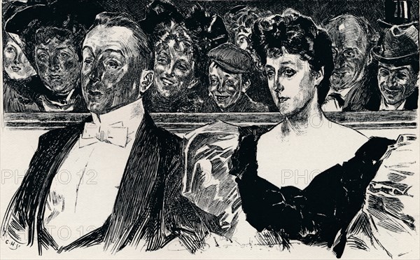 At The Theatre, c1876-1898, (1898). Artist: Charles Dana Gibson