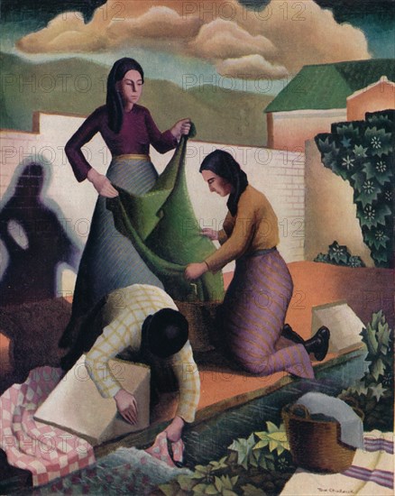 Wayside Laundry, 1935, (1937). Artist: Tom Chadwick