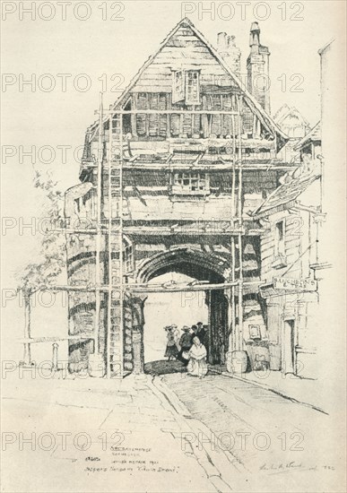 The Gatehouse Rochester, 1925. Artist: Sir Leslie Matthew Ward