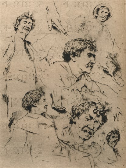 Studies of James McNeill Whistler, c1886. (1903). Artist: Mortimer Luddington Menpes