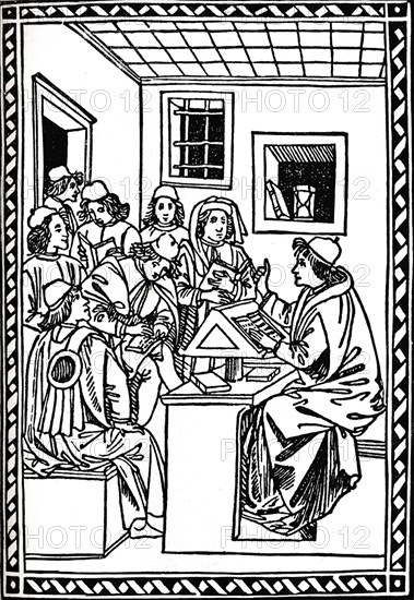 Master with his Students. (Christoforo Landino), 1492, (1917). Artist: Unknown