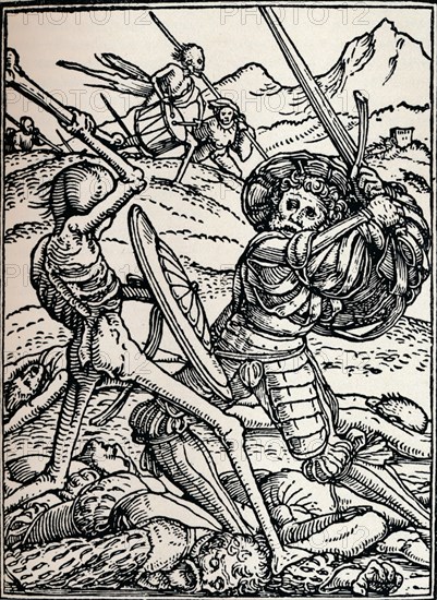 The Knight and Death, 1538, (1917). Artist: Hans Holbein the Younger