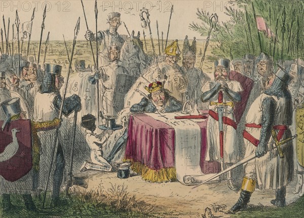 King John Signing Magna Charta, 1850. Artist: John Leech