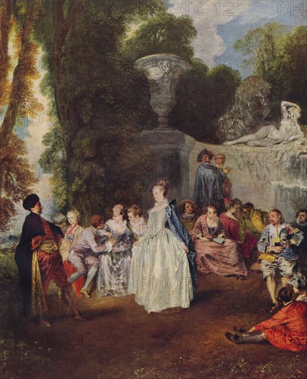 Fetes Venitiennes, c1718, (1938). Artist: Jean-Antoine Watteau