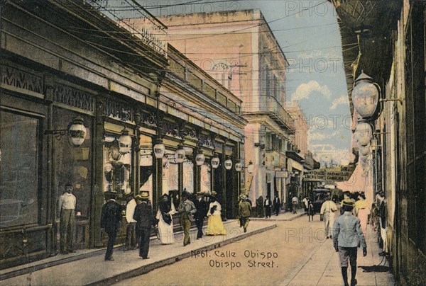 No. 61. Calle Obispo. Obispo Street, Havana, Cuba, c1910. Artist: Unknown