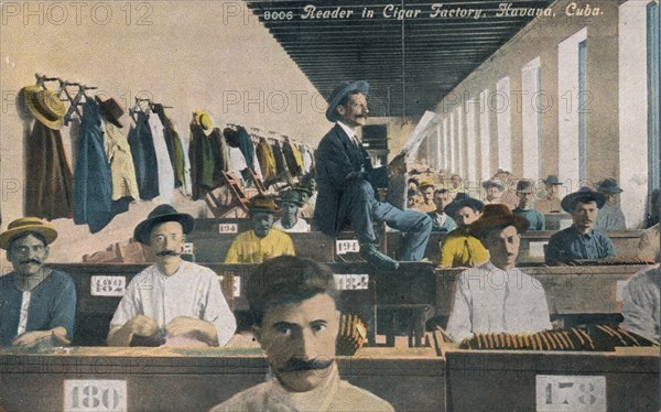 Reader in Cigar Factory, Havana, Cuba, c1910s. Artist: Unknown