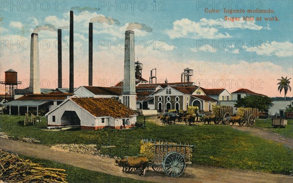 Cuba: Ingenio moliendo. Sugar Mill at work, c1900. Artist: Unknown