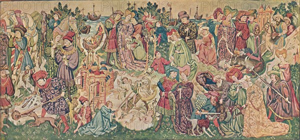 Watercolour rendering of one of the Hardwicke Tapestries, c1902. Artist: Marion Reid