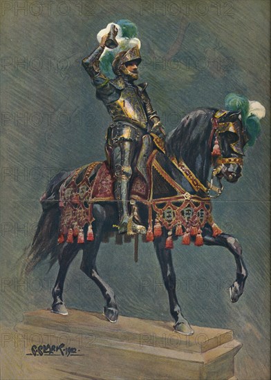 The Dymoke Suit of Armour at Windsor Castle, 1902. Artist: C Clarke