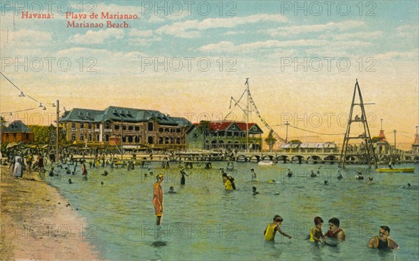 Marianao Bathing Beach, Havana, Cuba, c1910. Artist: Unknown