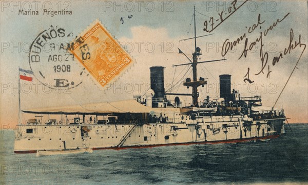 Marina Argentina. Acorazado, Belgrano, c1908. Artist: Unknown