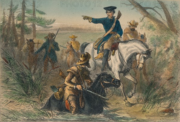 Major Washington on his mission to the French Commander, Artist: Unknown
