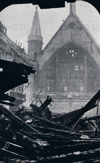 'London's Guildhall after the fire of December 29th December 1940'. Artist: Unknown.