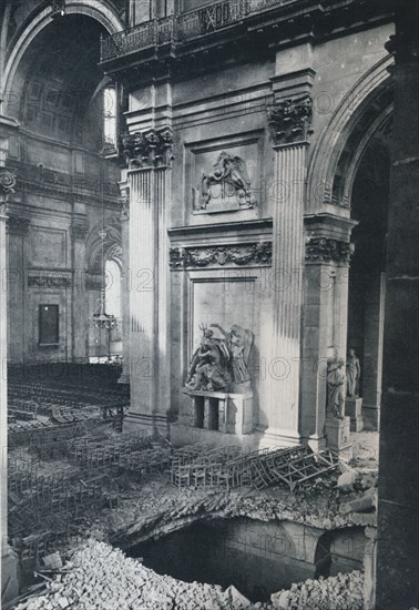 'North Transept of St. Paul's Cathedral after bombing, 1941'. Artist: Unknown.
