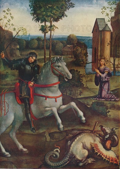 'St. George and the Dragon', c15th century. (1941). Artist: H Granville Fell