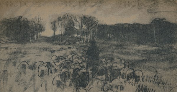 'A sketch of a shepherd and his flock', 19th century. Artist: Anton Mauve.