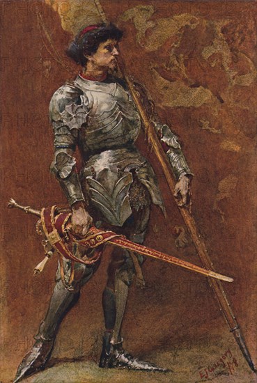 Knight in armour, circa late 19th century. Artist: Edward John Gregory.