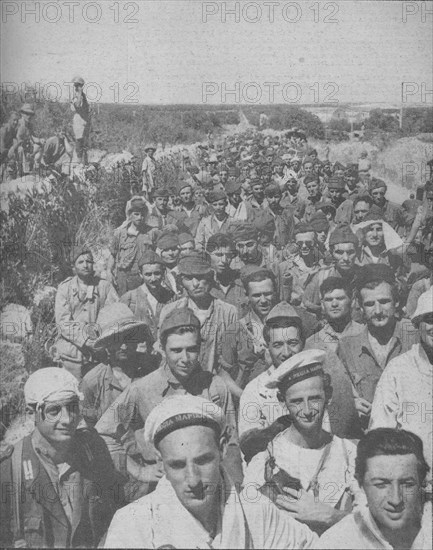 'Passing from Battle in Sicily to a prisoners cage', 1943-44.  Artist: Unknown.