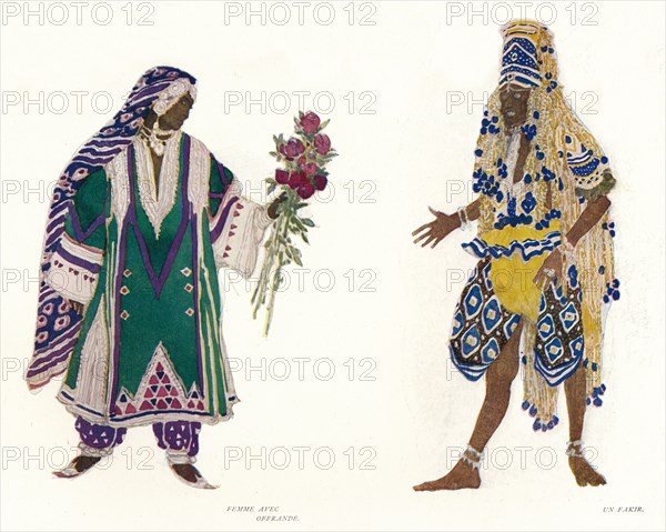 'Costume Designs for the Russian Ballet Le Dieu Bleu', c1912. Artist: Leon Bakst.