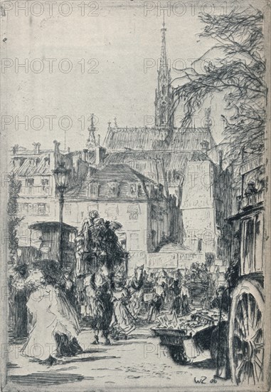 'Place St. Michel, Paris', c1913. Artist: Walter Zeising.