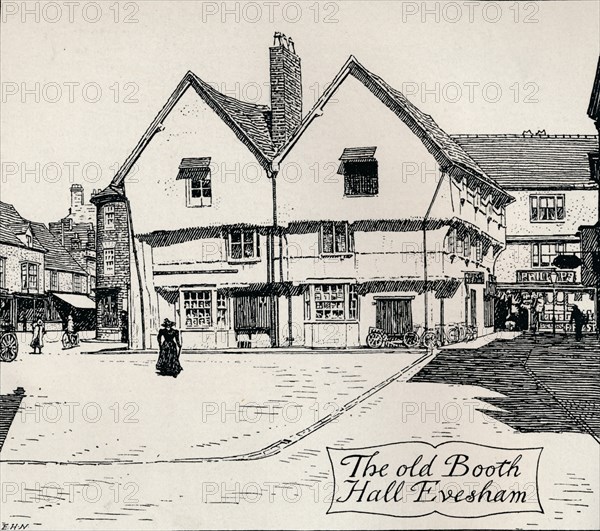 'The old Booth Hall, Evesham', 19th century. Artist: Edmund Hort New.