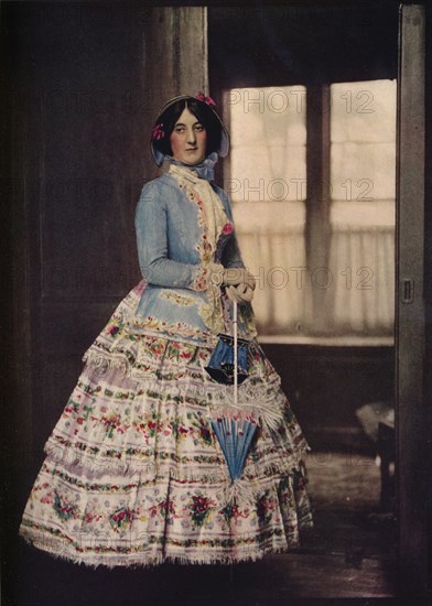 'An embroidered coat, with a lovely silk gauze skirt. In fashion between 1850 and 1860', c1913. Artist: Unknown.