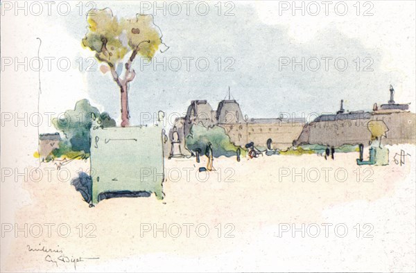 'Les Tuileries', 1915. Artist: Eugene Bejot.