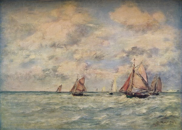 'Sortie Des Barques A Trouville', 19th century. Artist: Eugene Louis Boudin.