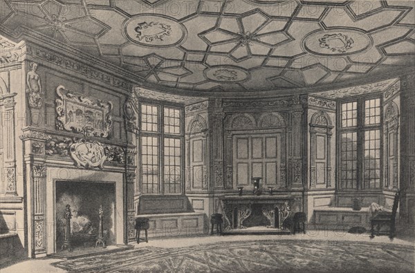 The circular dining-room, Longford Castle, Wiltshire, 1915.  Artist: Unknown.